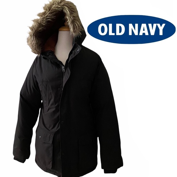 Old Navy Jackets & Blazers - Old Navy Coat Teddy Lining & Faux Fur Trim Hood XL